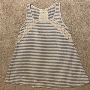 Cream and Gray Striped Maurice’s Tank Top
